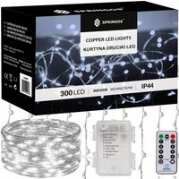 KURTYNA ŚWIETLNA NA BATERIE 300 LED LAMPKI 3x3M 8 FUNKCJI ZIMNE ŚWIATŁO