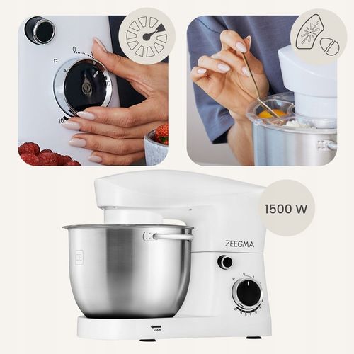 BIAŁY ROBOT PLANETARNY KUCHENNY 15W1 WIELOFUNKCYJNY 5,2L BIAŁY 10 TRYBÓW na Arena.pl