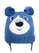 Czapka zimowa dziecięca niebieski miś wiązana 42-44 YOCLUB