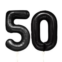 Balony foliowe liczba 50 czarna, 100 cm