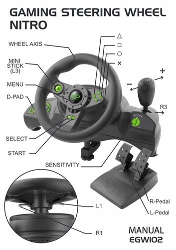 KIEROWNICA Z WIBRACJAMI PC PS3 BIEGI + PEDAŁY na Arena.pl