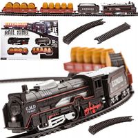 Elektryczna KOLEJKA Parowóz Zestaw POCIĄG + WAGONY