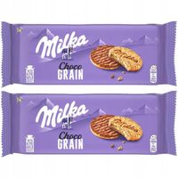 Milka Choco Grain Ciastka z płatkami owsianymi oblane czekoladą 126g x 2szt