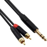 Kabel audio 2x RCA Cinch Jack 6,3 mm stereo 0,3 m Red's Music AU1103BX