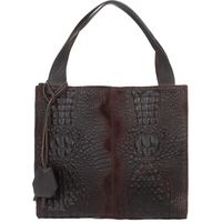 VERA PELLE torebka damska zamszowa shopper klasyczna kroko V510 c.brązowa