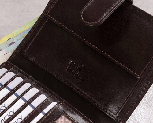 duży, skórzany portfel męski na zatrzask - rovicky na Arena.pl