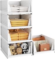 Organizery do szafy kosze szuflady wysuwane składane zestaw 5 sztuk białe