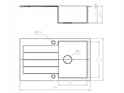 ZLEW ZLEWOZMYWAK GRANIT 8 kolorów 76x50 + SYFON na Arena.pl