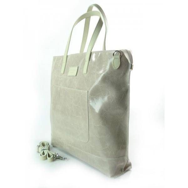 DUŻA TORBA SHOPPER BAG VERA PELLE NA RAMIĘ ŚWIECĄCA WŁOSKA SKÓRA A4 RÓŻ PUDROWY X87RR KEMER zdjęcie 4