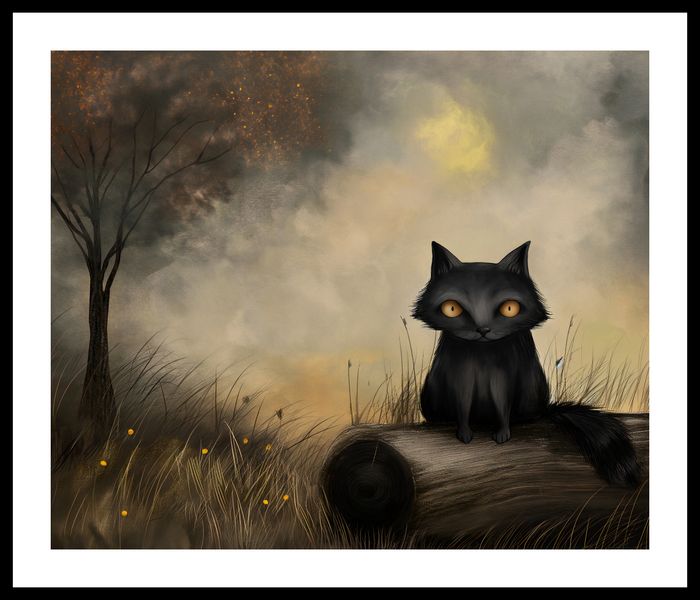 Plakat 60x50cm Czarny Kot zdjęcie 3