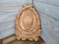 Obraz płaskorzeźba zwierzę sowa puszczyk prezent dla myśliwego leśnika 50cm