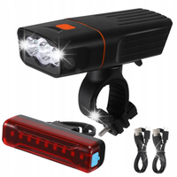 Mocny ROWER Lampa rowerowa lampka LED przód tył 3000lm latarka 2400mAh