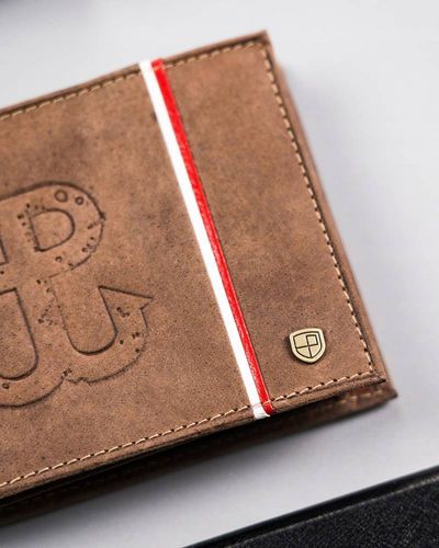 skórzany portfel męski z patriotycznym wzorem — peterson na Arena.pl