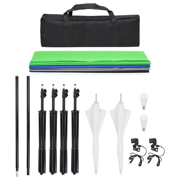 Zestaw studyjny z lampami, tłami i blendami zdjęcie 8