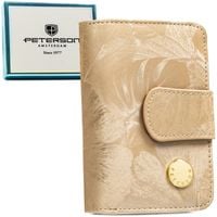 portfel wykonany ze skóry naturalnej i ekologicznej w beżowym kolorze