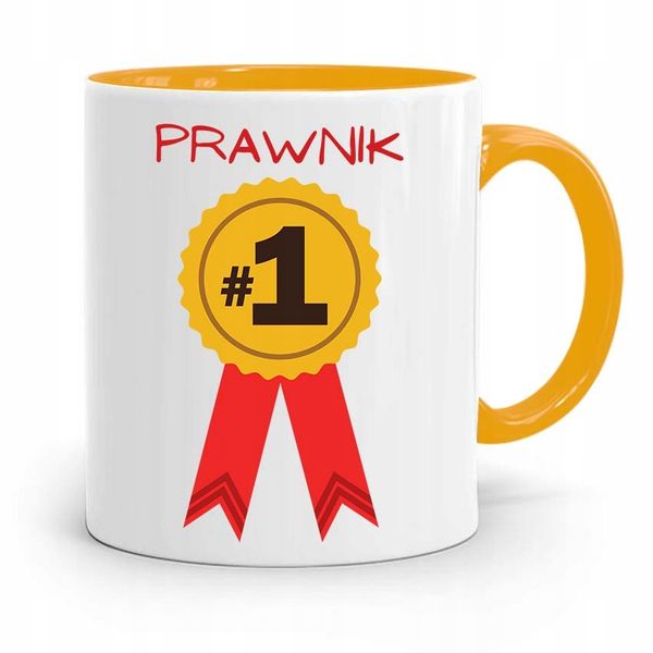 Kubek Żółty Prawnika Mecenasa Prawnik Numer Jeden Z Nadrukiem Ze Zdjęciem zdjęcie 1