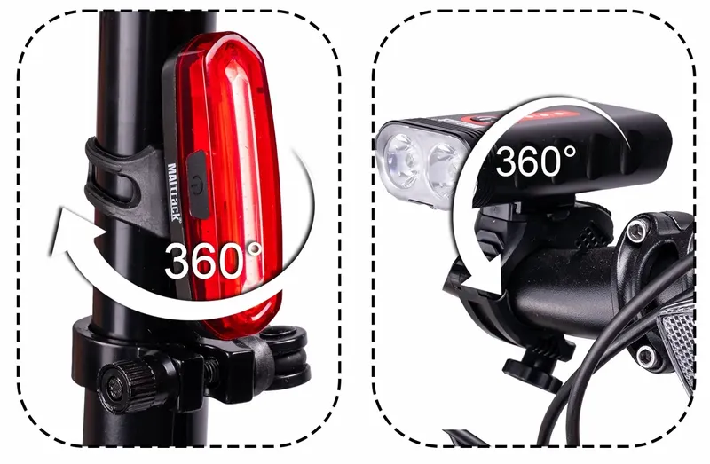 Lampka Rowerowa Przód + Tył LED 360 Wodoodporna zdjęcie 6