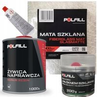 Zestaw Naprawczy Żywica Naprawcza Mata Szpachlówka z Włók. Szklanym Polfill