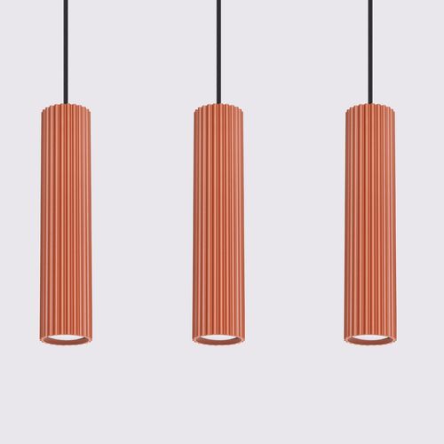 Lampa wisząca KARBON 3L ochra czerwona na Arena.pl