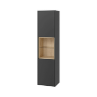 Tuto szafka boczna 160 cm wysoka, szary /dąb