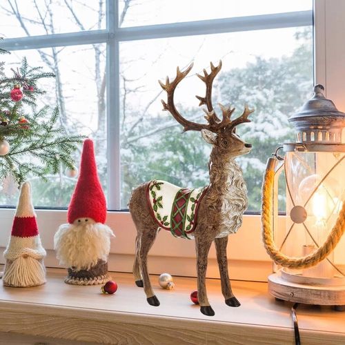 JELEŃ FIGURKA RZEŹBA ŚWIĄTECZNE PREZENT NA ŚWIĘTA DEKORACJE na Arena.pl