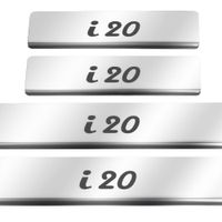 Listwa progowa HYUNDAI I20 MK2 Stal nierdzewna 304 połysk z czarnymi litera