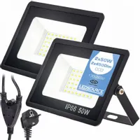 Halogen NAŚWIETLACZ LED 2x 50W = 100W 4500lm SLIM Neutralna wtyczka