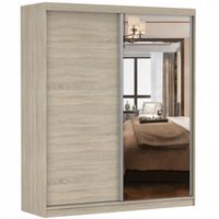 Szafa przesuwna BELLA 180x61 SONOMA/SONOMA+LUSTRO półki pojemna PRODUCENT