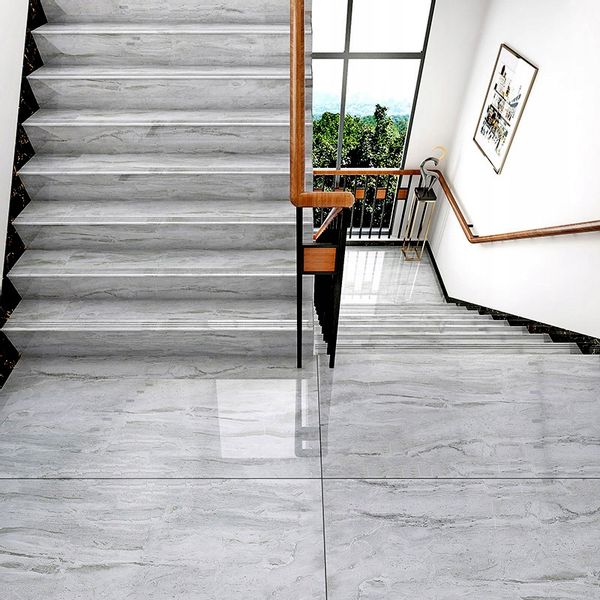 Schody z jasnego marmuru gres WYSOKI POŁYSK 120x30 zdjęcie 1