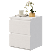 SZAFKA NOCNA STOLIK DO SYPIALNI SALONU 2 SZUFLADY LOFT BIAŁY 40 CM