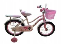 ROWEREK 16 CALI DLA DZIEWCZYNKI DZIECIĘCY RÓŻOWY ROWER BAGAŻNIK KOSZYK