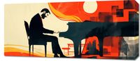 Obraz 90x40cm Pianista