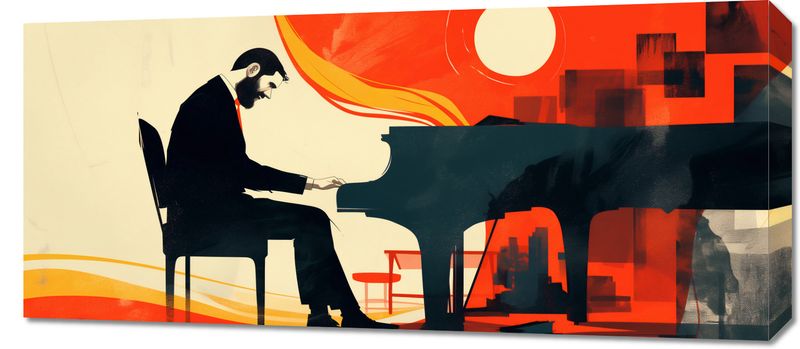 Obraz 90x40cm Pianista zdjęcie 1