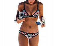 Strój kąpielowy bikini dwuczęściowe aztecki regulowane basen opalania M