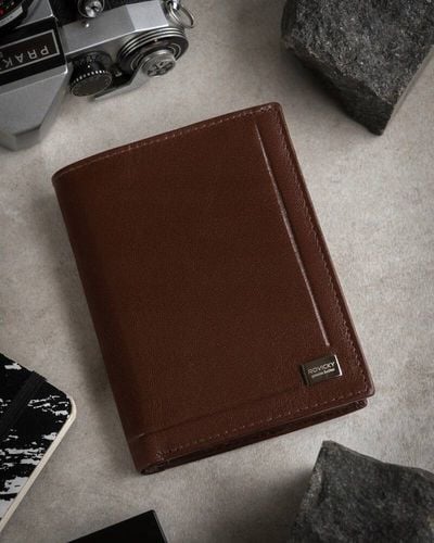 elegancki portfel męski ze skóry naturalnej, bez zapięcia - rovicky na Arena.pl