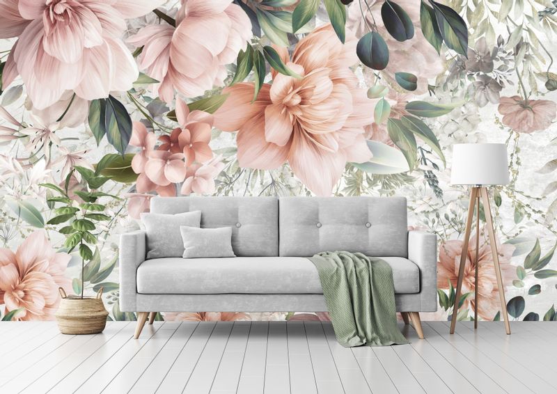 Fototapeta Do Salonu Różowe KWIATY Natura 300cm x 210cm zdjęcie 6