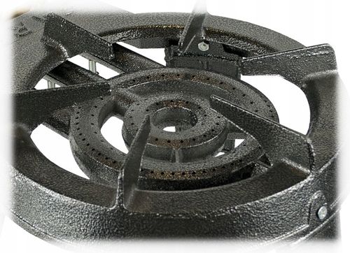 PALNIK GAZOWY TABORET ŻELIWNY KUCHENKA 9,8kW ZESTAW WĄŻ REDUKTOR na Arena.pl