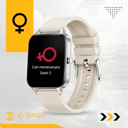 SMARTWATCH ZEGAREK DAMSKI ROZMOWY MENU PL PULS SMART WATCH SREBRNY 2 PASKI na Arena.pl