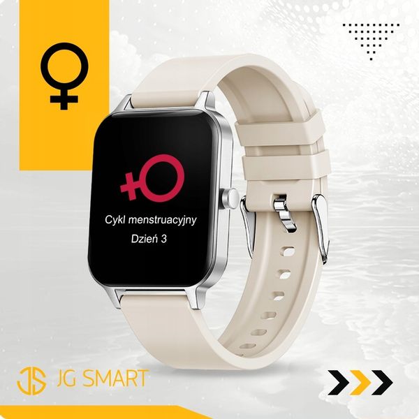 SMARTWATCH ZEGAREK DAMSKI ROZMOWY MENU PL PULS SMART WATCH SREBRNY 2 PASKI zdjęcie 12