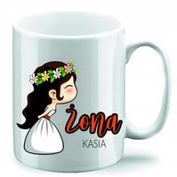 KUBEK ceramiczny Z NADRUKIEM PREZENT DLA ŻONY KASI na rozcnice