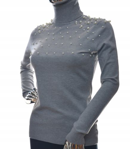 Damski golf sweter z golfem perełkami perełki UNI na Arena.pl