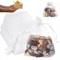 WORECZKI Z ORGANZY ŚLUB WESELE KOMUNIA DO STOŁU NA PREZENT 10x15CM