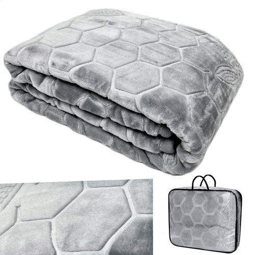 GRUBY KOC AKRYLOWY NARZUTA NA ŁÓŻKO NA KANAPE NAROŻNIK CIEPŁY PLED WALIZKA na Arena.pl