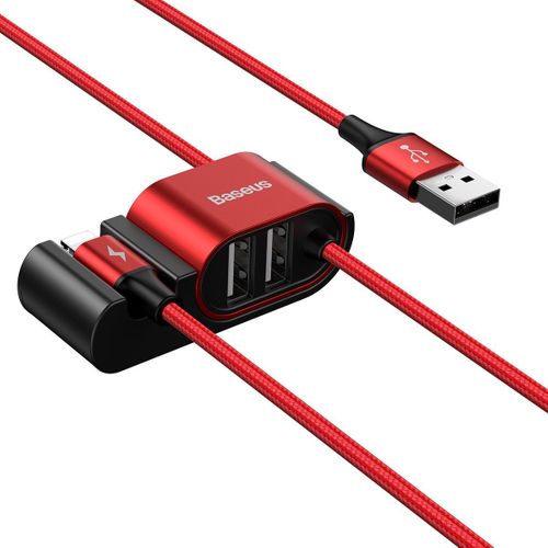 Hub Ładowania Z Kablem Lightning Baseus Special Data Cable Do Samochodu (Czerwony) na Arena.pl