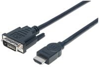Kabel HDMI na DVI-D 24+1 Dual Link M/M 1.8m Czarny