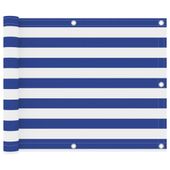 Parawan balkonowy, biało-niebieski, 75x500 cm, tkanina Oxford