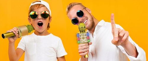 MIKROFON KARAOKE GŁOŚNY Z LAMPKAMI LED DMX ECHO na Arena.pl