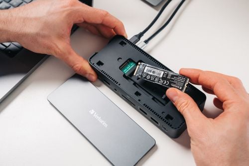 Hub Verbatim USB-C Pro 2xHDMI DP RJ45 4xUSB 3xUSB-C SD microSD SSD audio na Arena.pl