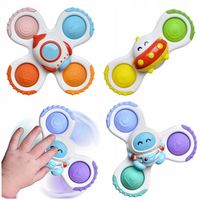 ZESTAW SPINNERÓW x3 WIRUJĄCE GRZECHOTKI Z PRZYSSAWKĄ ZAKRĘCONE SENSORYCZNE