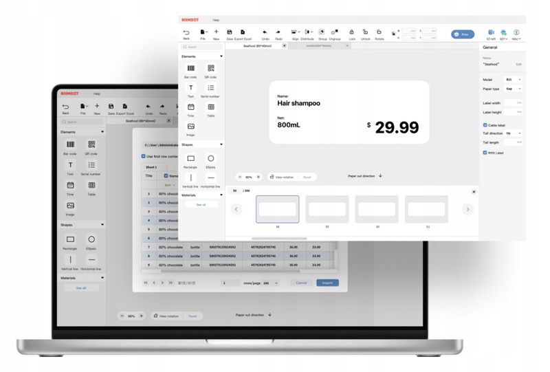 NIIMBOT B3S Drukarka Termiczna NAKLEJKI Bluetooth zdjęcie 12